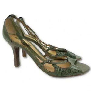 Unisa Heel 9.5 Leif Green Leather Tortoise Print